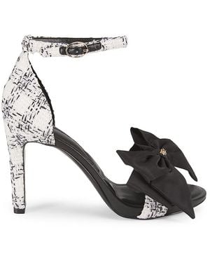 Karl Lagerfeld Kenz 90Mm Printed Bow Sandals - White