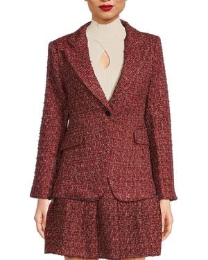 AREA STARS Shimmer Notch Lapel Blazer - Red