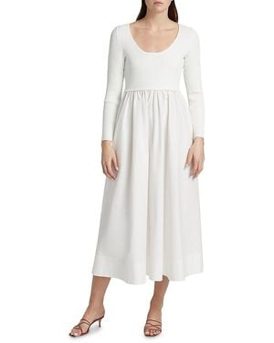 Zimmermann Scoopneck Mixed-media A-line Midi-dress - White