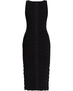 Hervé Léger The Gwynn Scalloped Midi-Dress - Black