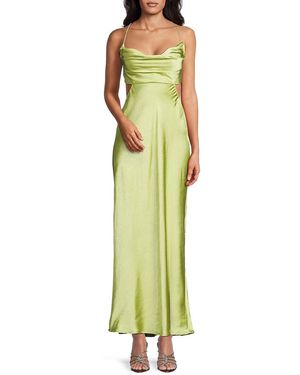 Bebe Satin Cut-Out Midi-Dress - Green