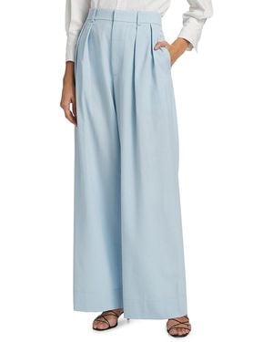 Wardrobe NYC Closet. Nyc Pleated Wool High-Rise Pants - Blue
