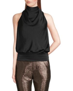 Ramy Brook Jada Cowl Neck Halter Top - Black