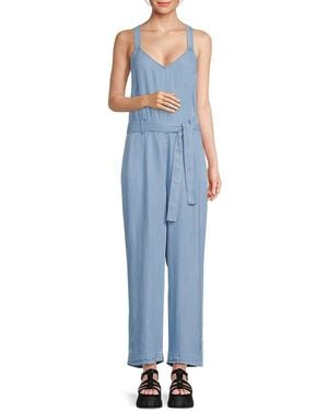 Jen7 Belted Jumpsuit - Blue