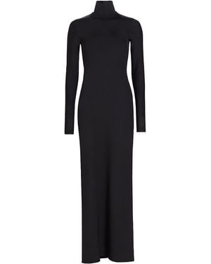Commando Jennifer Fisher Neoprene Turtleneck Maxi Dress - Black