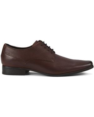 Calvin Klein Brodie Leather Derby Shoes - Brown
