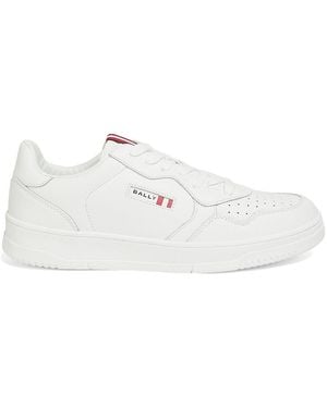 Bally Logo Leather Low-Top Sneakers - White