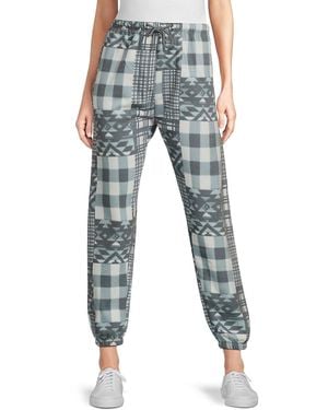 Saks Fifth Avenue Patchwork Fleece Drawstring Jogger Pants - Blue