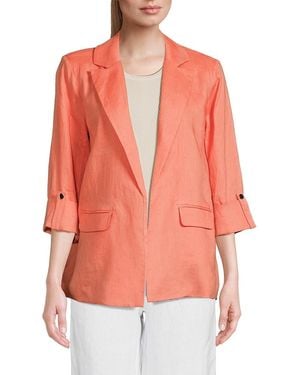 Saks Fifth Avenue 100% Linen Oversized Blazer - Pink