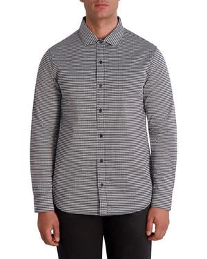Karl Lagerfeld Geometric Print Stretch-Cotton Shirt - Grey