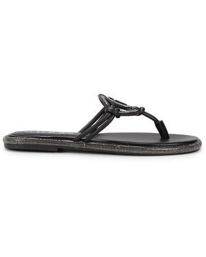 Guess Saima Rhinestone Flat Sandals - Black