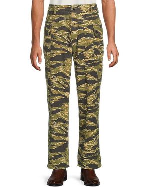 RE/DONE Camo Print Cotton Cargo Trousers - Green