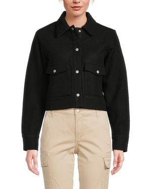 Joe's Jeans Cropped Shirt Jacket - Black
