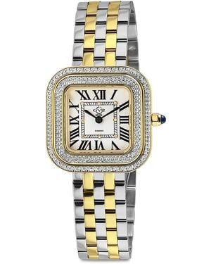 Gv2 Bellagio 30Mm Two Tone 0.04 Tcw Diamond Bracelet Watch - Metallic