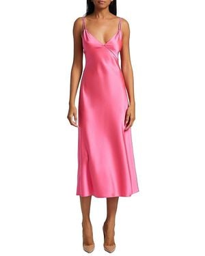 Alice + Olivia Kiro Satin Midi Slip Dress - Pink