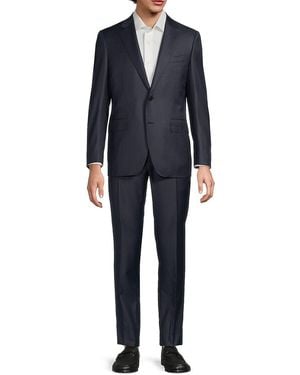 Canali Modern-Fit Solid Wool Two-Button Suit - Blue