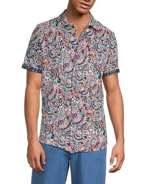 Robert Graham Alan Floral Short-Sleeve Shirt - Blue
