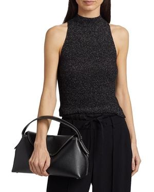 Vince Mock Turtleneck Alpaca Blend Tank - Black