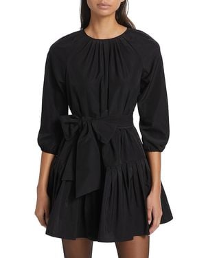 LDT Hunter Belted Flounce Minidress - Black