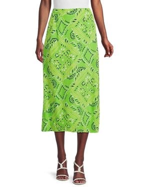 RHODE Amy Print Midi Skirt - Green