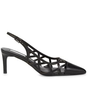 Saks Fifth Avenue Josephine 70mm Leather Cutout Slingback Court Shoes - Metallic