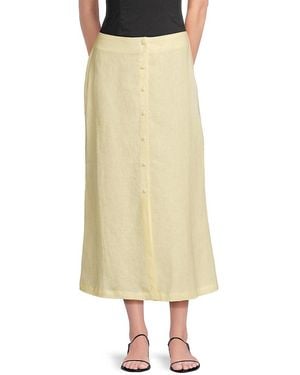Saks Fifth Avenue 100% Linen Midi-Skirt - Natural