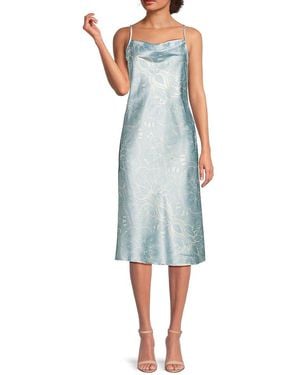 Bebe Satin Cowl-neck Midi-dress - Blue