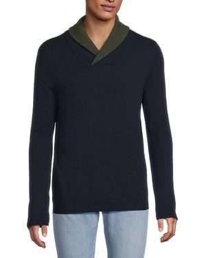 Autumn Cashmere Contemporary Fit Merino Wool-Cashmere Jumper - Blue