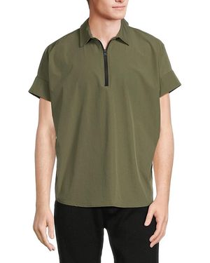 American Stitch Zip Front Polo - Green