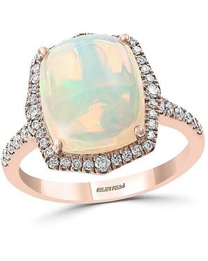 Effy 14K, Opal & Diamond Ring - White