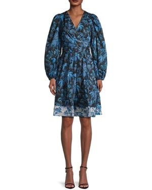 Kobi Halperin Harmony Floral Cotton Tie-Waist Minidress - Blue