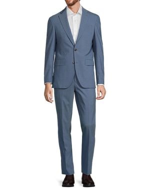 Ted Baker Single-Breasted Two-Button Wool Suit - Blue