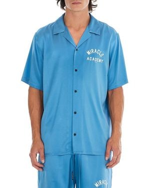 NAHMIAS Miracle Academy Silk Short-Sleeve Shirt - Blue