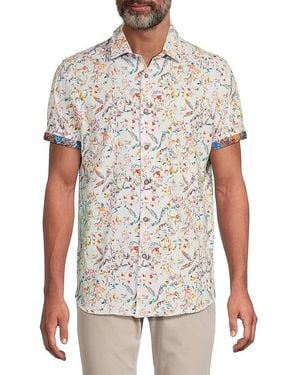 Robert Graham Printed Stretch Cotton Shirt - White