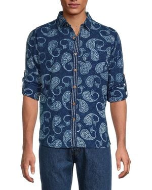 Raga 'Paisley Roll Cuff Shirt - Blue