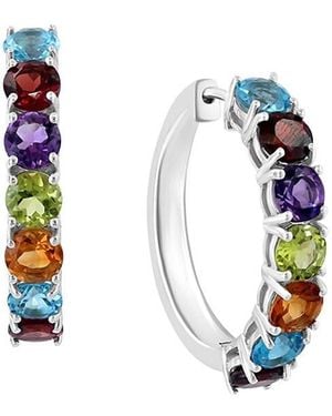 Effy ENY Sterling Silver & Multi Stone Hoop Earrings - Blue
