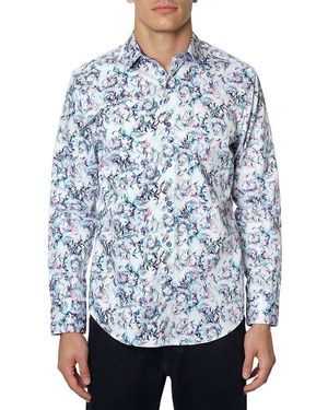 Robert Graham 'Welker Abstract Print Cotton Shirt - Blue