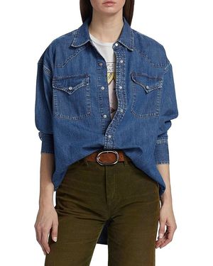 RE/DONE Cotton Oversized Denim Shirt - Blue