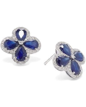Effy 14K, Sapphire & 3.65 Tcw Diamond Earrings - Blue