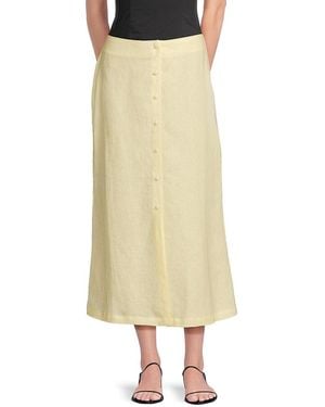 Saks Fifth Avenue 100% Linen Midi-Skirt - Natural