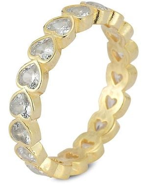 Chloe and Madison 14k Goldplated Sterling Silver & Cubic Zirconia Heart Ring - Metallic