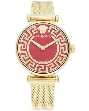 Versace Greca Chic Ip & Guilloché Dial Bracelet Watch/35Mm - Pink