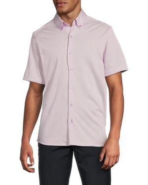 American Heritage Pin Dot Short-Sleeve Shirt - White