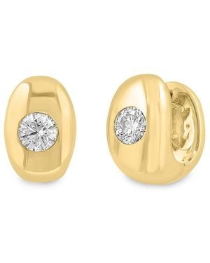 Effy 14K & 0.98 Tcw Lab-Grown Diamond Huggie Earrings - Metallic