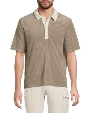 Onia Contrast-Collar Terry Polo Shirt - Natural