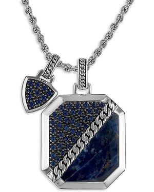 Esquire Sodalite & Lab-Grown Sapphire Pendant Necklace - Blue
