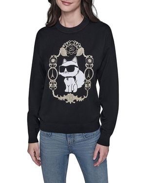 Karl Lagerfeld Gifting Choupette Baroque Sweater - Black