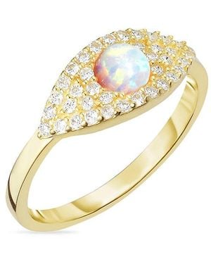 Chloe and Madison 18K Goldplated Sterling & Crystal Ring - Metallic