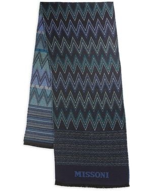 Missoni Chevron Wool-Blend Scarf - Blue