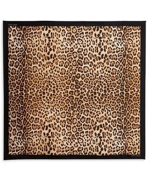 Jimmy Choo Silk Leopard Print Scarf - Orange